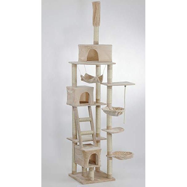 torre da arrampicata albero tiragraffi per attività con giocattoli per gatti HOMIDEC Albero tiragraffi per gatti 145 cm piattaforme cuccia per gatti